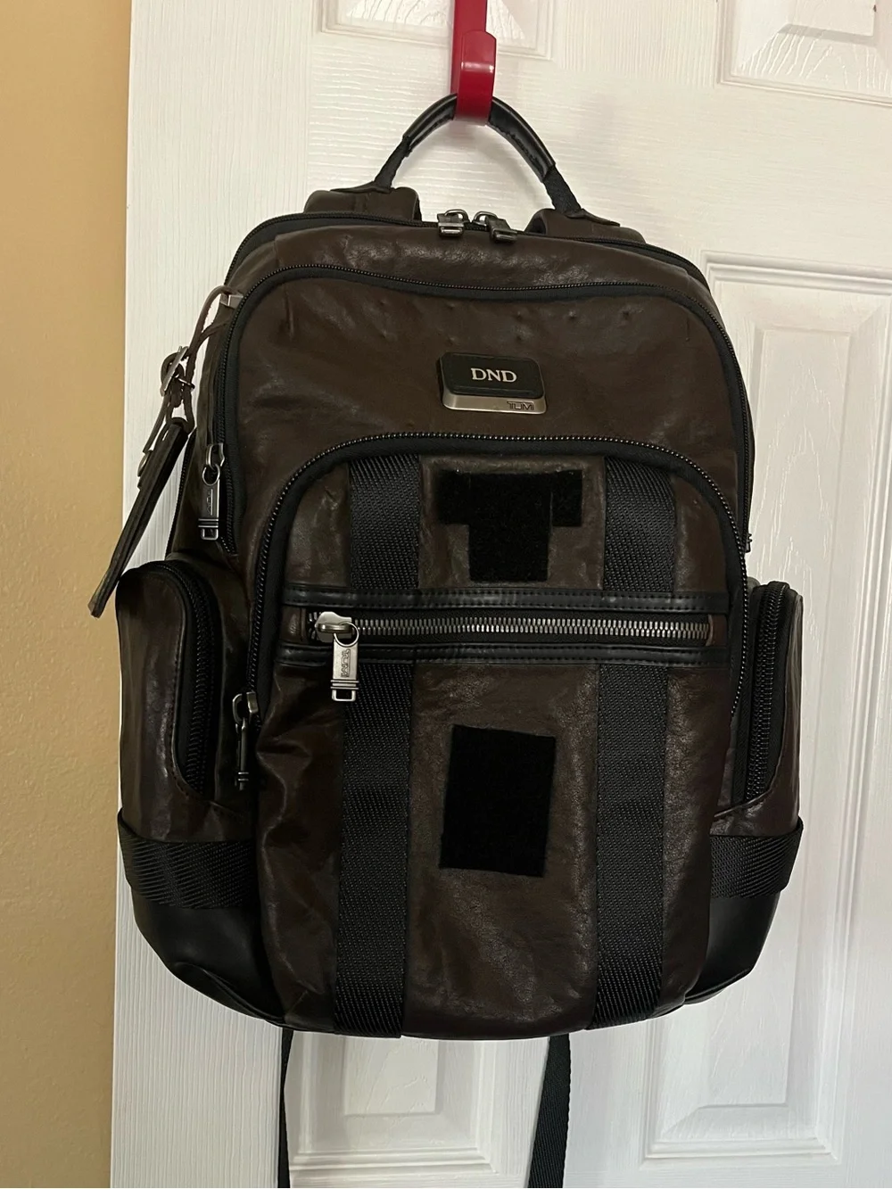 TUMI Men’s Brown LEATHER Alpha Bravo Nathan Backpack